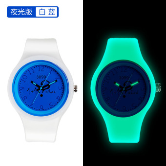 Jam Tangan Pelajar Bahan Silikon Efek Cahaya Warna Pastel Gaya Korea