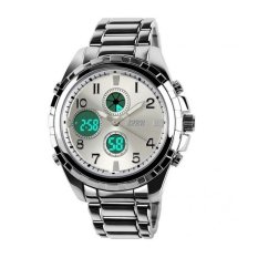 Jam Tangan Sport Pria SKMEI AD1021 Dual Time (Silver)