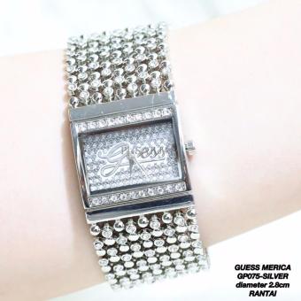 Jam tangan wanita guess merica silver grosir termurah fashion fossil  