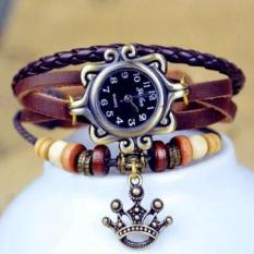 Jam Tangan Wanita Vintage Tribal Indian Kepang Lilit Gelang Mahkota