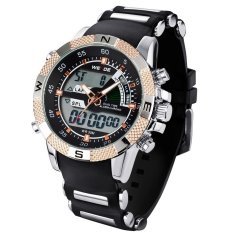 Jam Tangan Weide Japan Quartz Silicone Strap Men LED Sports Watch 30M Water Resistance - WH1104 - Golden