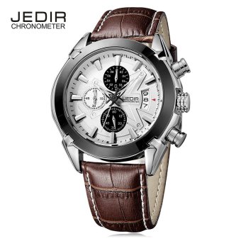 JEDIR 2020 Male Quartz Watch Chronograph Calendar 3ATM Wristwatch for Men (White) - intl  