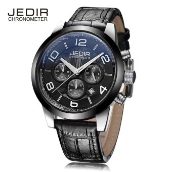 JEDIR 2025 Male Quartz Watch 24 Hours System Chronograph Luminous Men Wristwatch (Black) - intl  