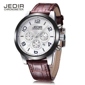 JEDIR 2025 Male Quartz Watch 24 Hours System Chronograph Luminous Men Wristwatch (Brown) - intl  