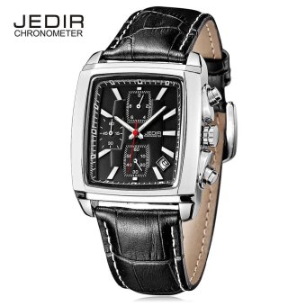 JEDIR 2028 Male Quartz Watch Calendar Stopwatch 3ATM Wristwatch for Men (Black) - intl  