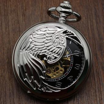 kobwa Creative mechanical watch animal phoenix pattern provides packet machine carved gold pocket watch (Grey)  
