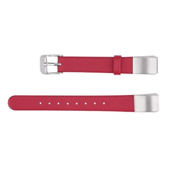 liebao KOBWA Premium Leather Strap for Fitbit Alta Tracker Luxury Genuine Leather Band Replacement Strap Bracelet, Red - intl  