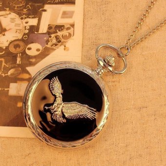 louiwill Fashion New 2015 Pocket Watch Necklace Quartz Pendant Women Bird Pattern With Long Chain Silver Color (Silver)  