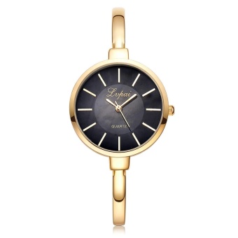 Luxury Women's Girl's Stainless Steel Quartz Analog Wrist Watch Gold - intl  