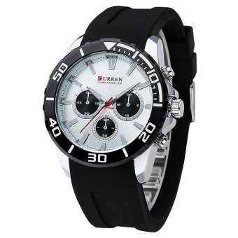 Men Analog Military Silicone Sport Watch Quartz Male Wristwatches 8185 - intl  