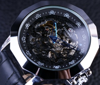 Mens Designer Watches Luxury Automatic Skeleton Watch Erkek Saat Blue Pointer Chinese Dragon Element Irregular Shape  