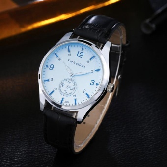 Men's Fashion Leather Stainless Steel Sport Analog Quartz Wrist Watch Waterproof - intl  