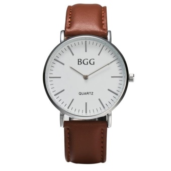 Men's Leather Band Watches Business Sport Analog Quartz Date Wrist Watch BW - intl  