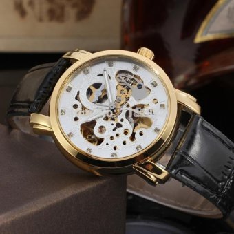 Men's Watch Automatic Skeleton Leather Band Wristwatch - intl  