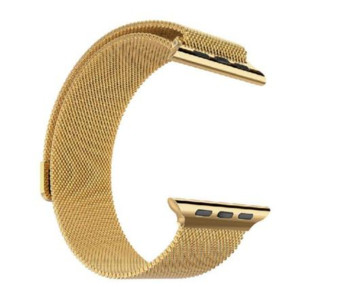 Milan GAKTAI putaran magnet stainless steel perhiasan gelang tali pengikat untuk Apple Watch iWatch 42 mm (emas)  