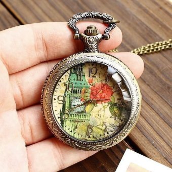 moob Wholesale Hot Sale Fashion Flower Bell Tower High Quality Pocket Watches Women Vine  