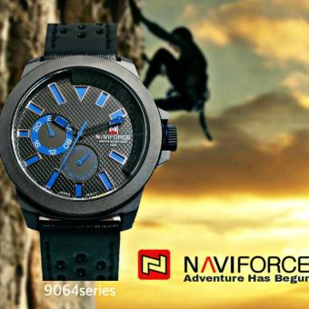 Naviforce 9064 - Jam Tangan Fashion Pria - Exclusive Casual - Design Sporty - Limited Edition - Strap Leather  