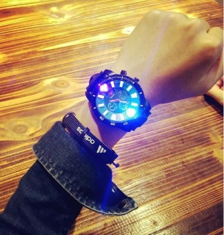 new creative personality led light, men and women students, lovers waterproof three-dimensional watches-blue - intl  