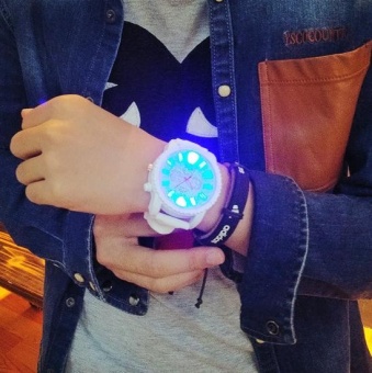 new creative personality led light, men and women students, lovers waterproof three-dimensional watches-white - intl  