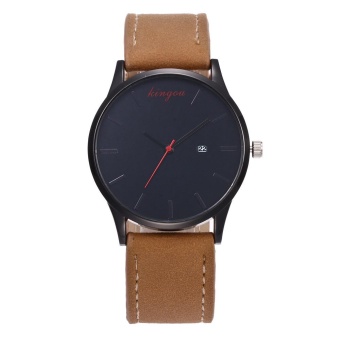 New Retro Date Clock Watch Quartz Leather Analog Wrist Watch A - intl  