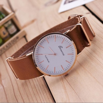 New Ultra-thin Leather Belt Geneva Classic Simple Scale Men Watches KH - intl  
