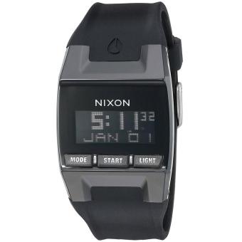 Nixon Watch Comp Black Plastic Case Silicone Strap Mens NWT + Warranty A408000  