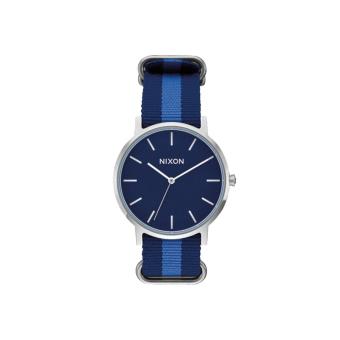 Nixon Watch Porter Blue Stainless-Steel Case Cloth Strap Mens NWT + Warranty A1059307  