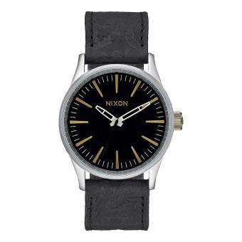 Nixon Watch Sentry 38 Black Stainless-Steel Case Leather Strap Mens NWT + Warranty A3772222  