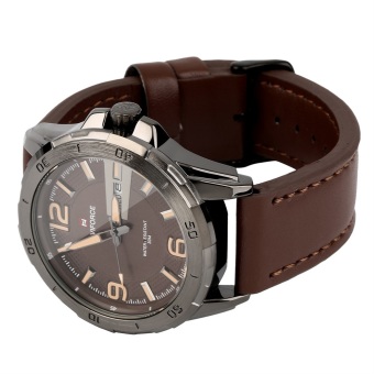 OH Masculino Leather Strap Watch Men's Quartz Wristwatches NAVIFORCE NF9055 Brown case + brown band + yellow pointer  