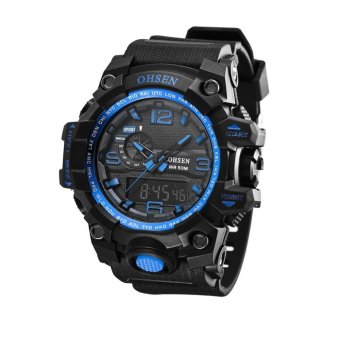 OHSEN Men Quartz Watch Waterproof Sport Digital Chronograph Watch(Blue) - intl  