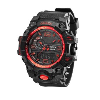OHSEN Men Quartz Watch Waterproof Sport Digital Chronograph Watch(Red) - intl  
