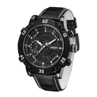 OHSEN Waterproof Dual Time Multi-Function Sports Watch Quartz Watch(White) - intl  