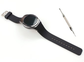Olahraga tahan lama silikon Band tali pengikat untuk perhiasan Samsung Gear S2 klasik SM-R732 inci Hitam  