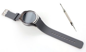 Olahraga tahan lama silikon Band tali pengikat untuk perhiasan Samsung Gear S2 klasik SM-R732 inci Kelabu  