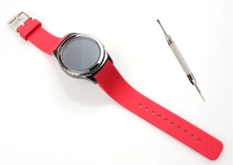 Olahraga tahan lama silikon Band tali pengikat untuk perhiasan Samsung Gear S2 klasik SM-R732 inci Merah  
