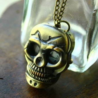 ooplm Pendant Watch Necklace Skull Cool Mens West Style Stylish Quartz Analog Wholesale Free Shipping  