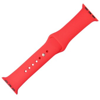 Original 1:1 Silicone Band with Connector Adapter for Apple Watch Sport 38mm Strap for IWatch Bracelet Band(Red)  
