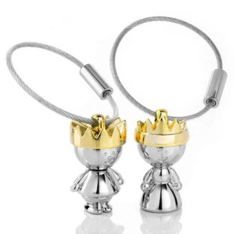 Pair Couple King Queen Lover Shape Key Chain Keychain Toys Gifts For Friends - intl  