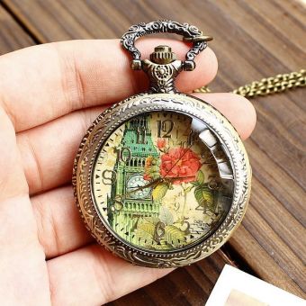 perfect wholesale hot sale fashion flower bell tower high quality pocket watches women vine - intl  