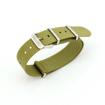 Perhiasan pengganti perhiasan Band tali pengikat nilon sabuk 22 mm untuk pria atau pun wanita (hijau militer)  