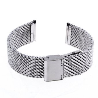 Premium stainless steel perhiasan pengganti Milan loop Band pergelangan tangan gelang tali pengikat untuk CK Citizen Longines 22 mm Perak  