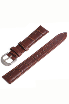 PU Leather Adjustable Replacement Watchband Watch Band Strap Belt with Pin Clasp for 20mm Watch Lug Brown  