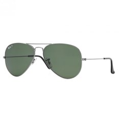 Ray-Ban Sunglasses Aviator Large Metal RB3025 - Gunmetal (004/58) Size 62 Crystal Green Polarized