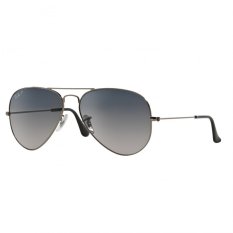 Ray-Ban Sunglasses Aviator Large Metal RB3025 - Gunmetal (004/78) Size 58 Crystal Polar Blue Grad.Grey