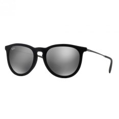 Ray-Ban Sunglasses Erika (F) RB4171F - Flock Black (60756G) Size 54 Grey Mirror Silver