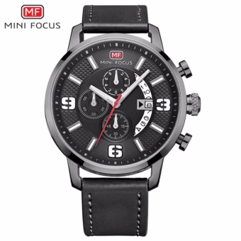 Relogio Masculino Chronograph Brand Luxury Army Military Sports Watches Men Quartz Casual Leather Wrist Watch Mini Focus Clock - intl  