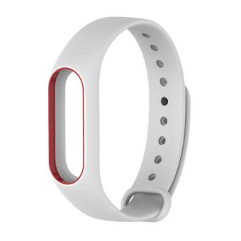Replace Strap for Xiaomi Mi Band 2 MiBand 2 Silicone Wristbands for Xiaomi Band 2 Smart Bracelet for Xiomi Mi Band 2 White Red - intl  