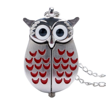 Romantic Vintage Owl Pattern Metal Pocket Chain Watches Best Gift Fashion Watch - intl  