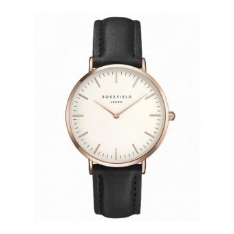 ROSEFIELD Women's Fashion Simple Style Rose Gold Dial Thin Leather Strap Quartz Watch(White) - intl  