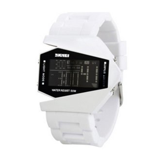 S & F Skmei 0817B Unisex Military Fighter Style Digital LED Display Colorful Light 5 ATM Water Resistant Wrist Watch  